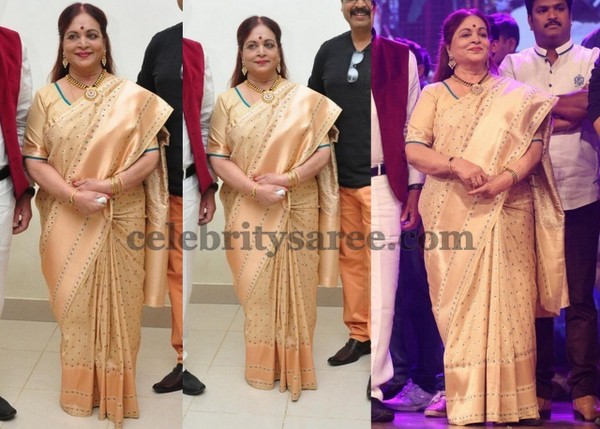Vijaya Nirmala in Gold Saree