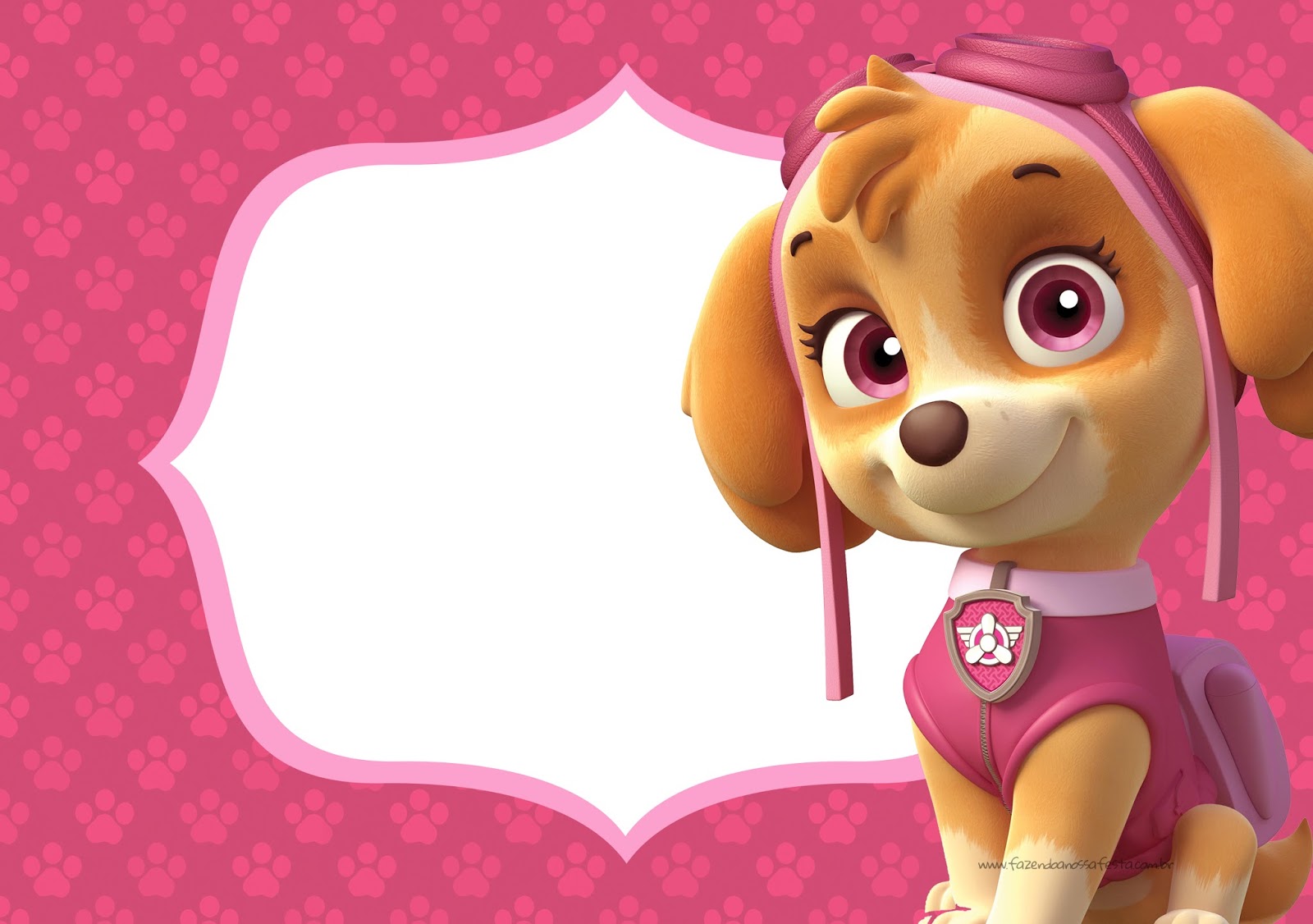 Skye of Paw Patrol: Free Printable Invitations. - Oh My Fiesta! in english