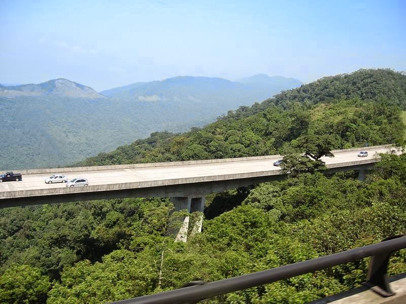 Rodovia dos Imigrantes, officially known as "SP-160" — The road over the trees is a highway in the state of São Paulo, Brazil.