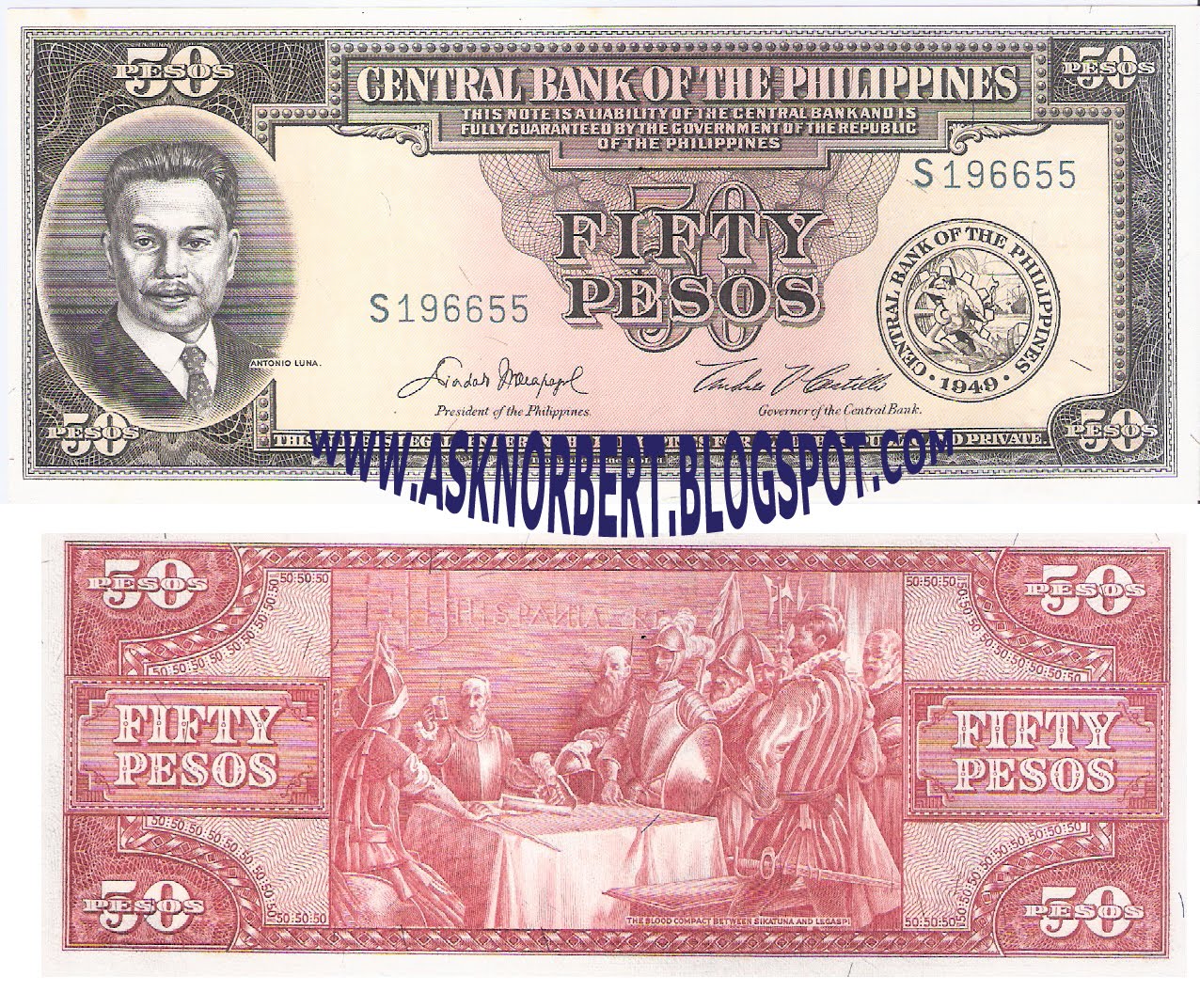 Ask Norbert : 50 Pesos English Series Diosdado Macapagal - Castillo