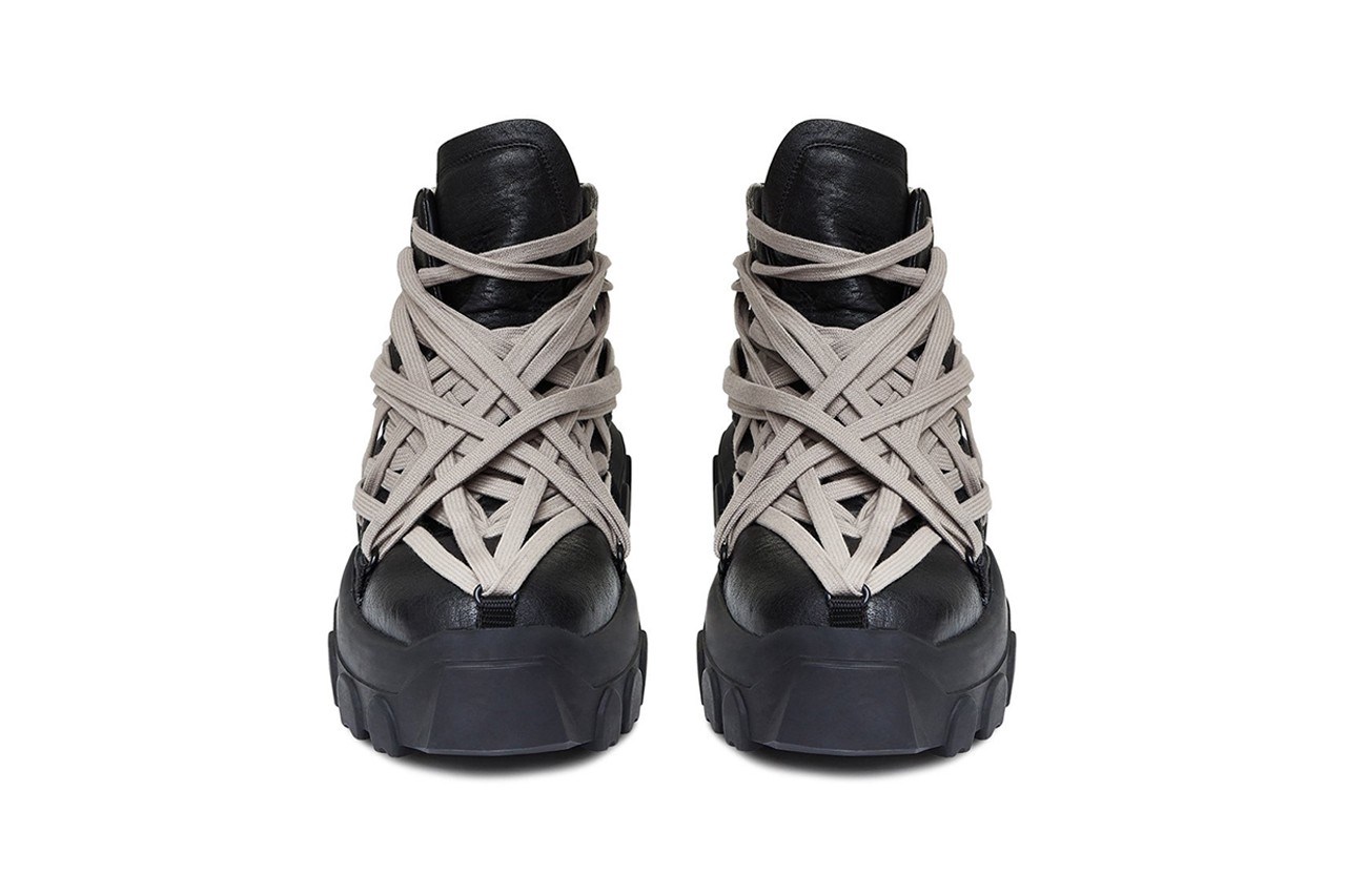 m e m o: Rick Owens Tecuatl Tractor Sneakers in Extra Laces for FW20