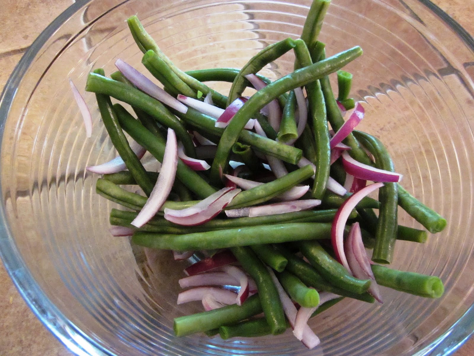 Heather's Healthy Journey Green Beans and Red Onion with Warm Mustard