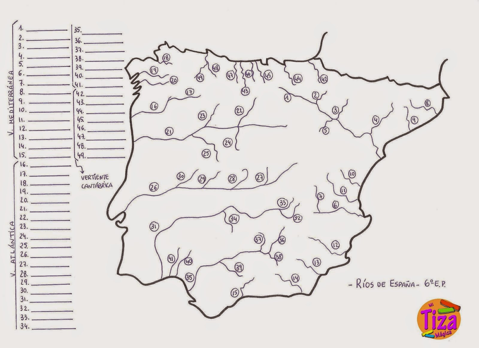 Mapa Fisico Mudo Rios De Espana Para Imprimir Images