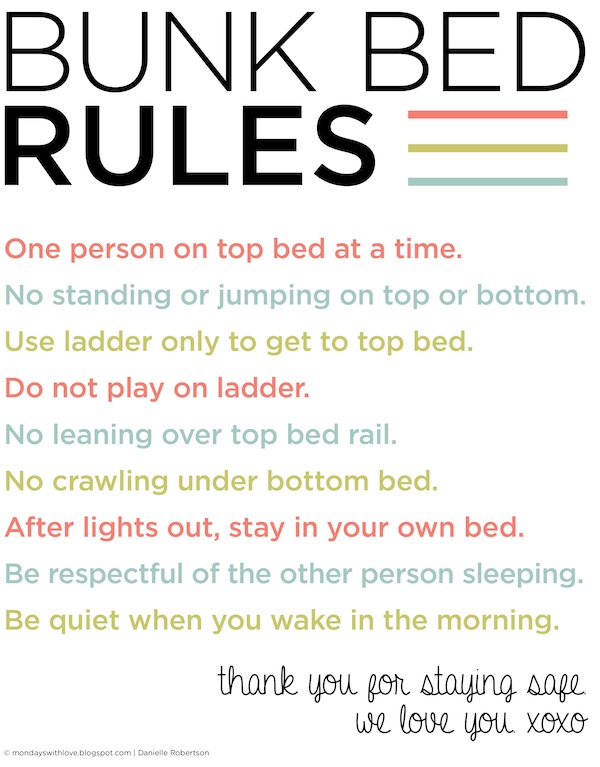 Mondays With Love House Rules Part 2 The Bunk Bed Mondays With Love House Rules Part 2 The Bunk Bed