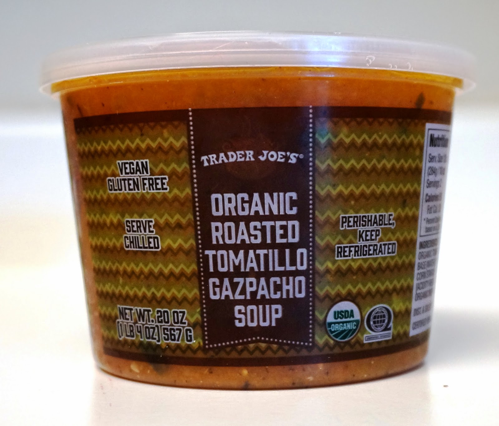 Exploring Trader Joe's Trader Joe's Organic Roasted Tomatillo Gazpacho