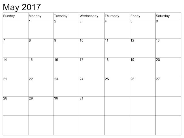 Free May 2017 Calendar