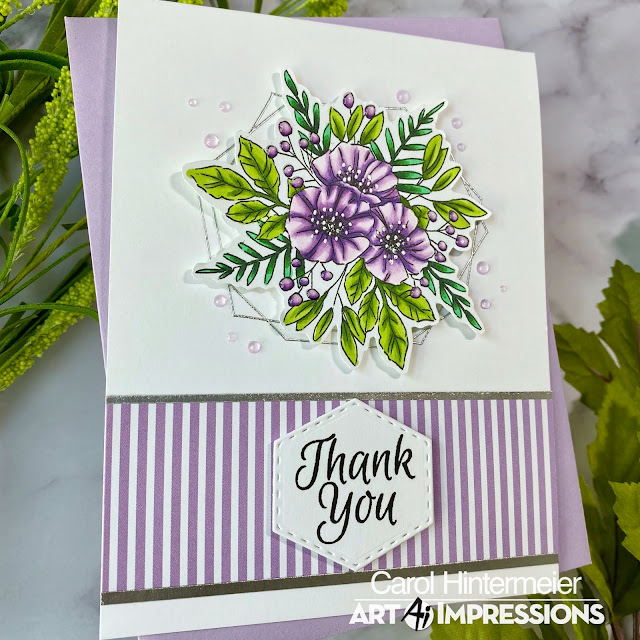 Crafting By Carol Floral Thank You Card Art Impressions