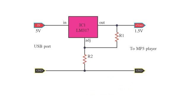 Eliminator 1.5 Volt battery using LM317