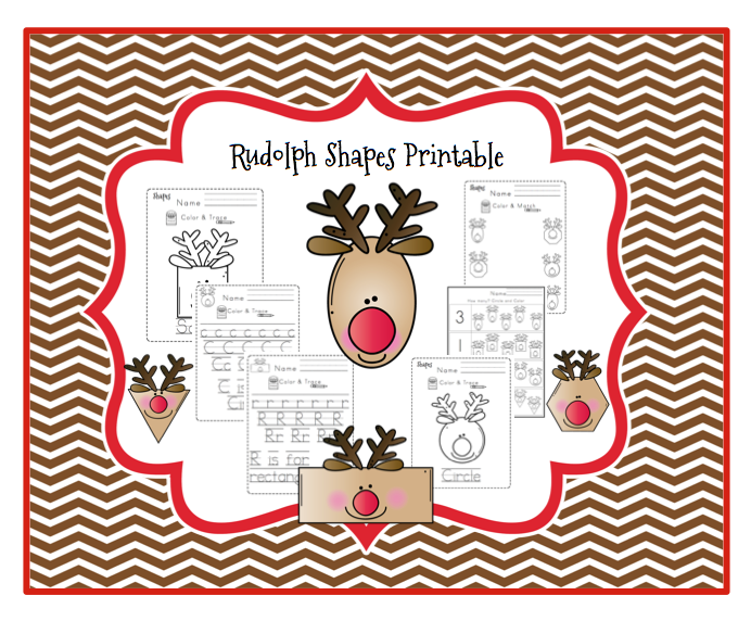 Preschool Printables: Rudolph Shapes Printable