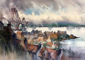 09-Rainy-Day-North-Queensferry-Thomas-Schaller-Watercolor-Paintings-Indoors-and-Outdoors-www-designstack-co