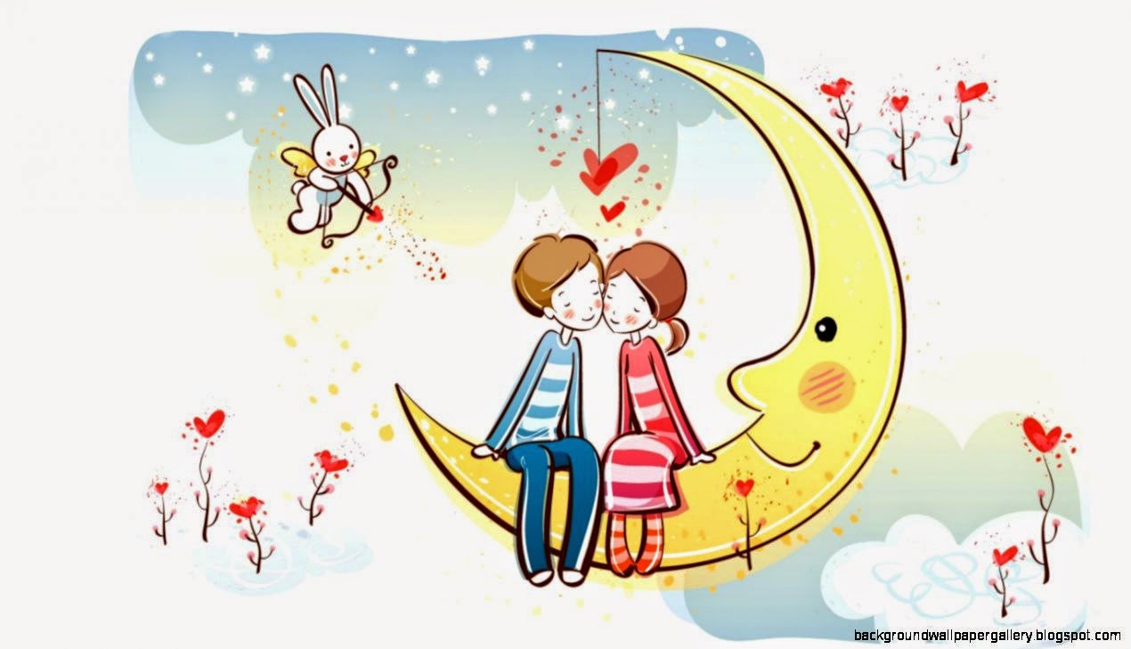 Sweet Couple On Moon HD desktop wallpaper  High Definition