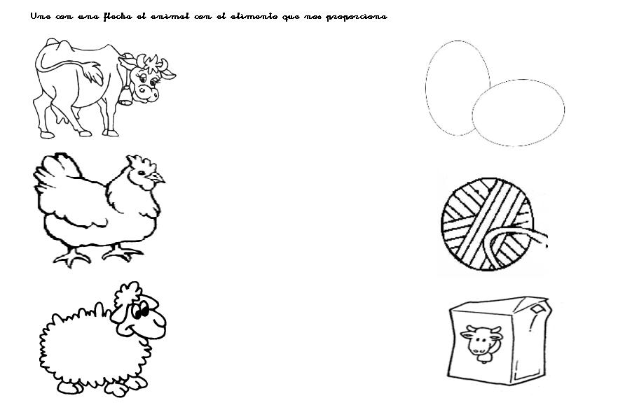 Ficha que trabajen los animales de la granja Imagui