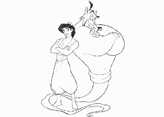 Genie and Aladdin coloring pages | Free Coloring Pages and Coloring