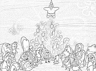 SpongeBob SquarePants Christmas coloring pages holiday.filminspector.com