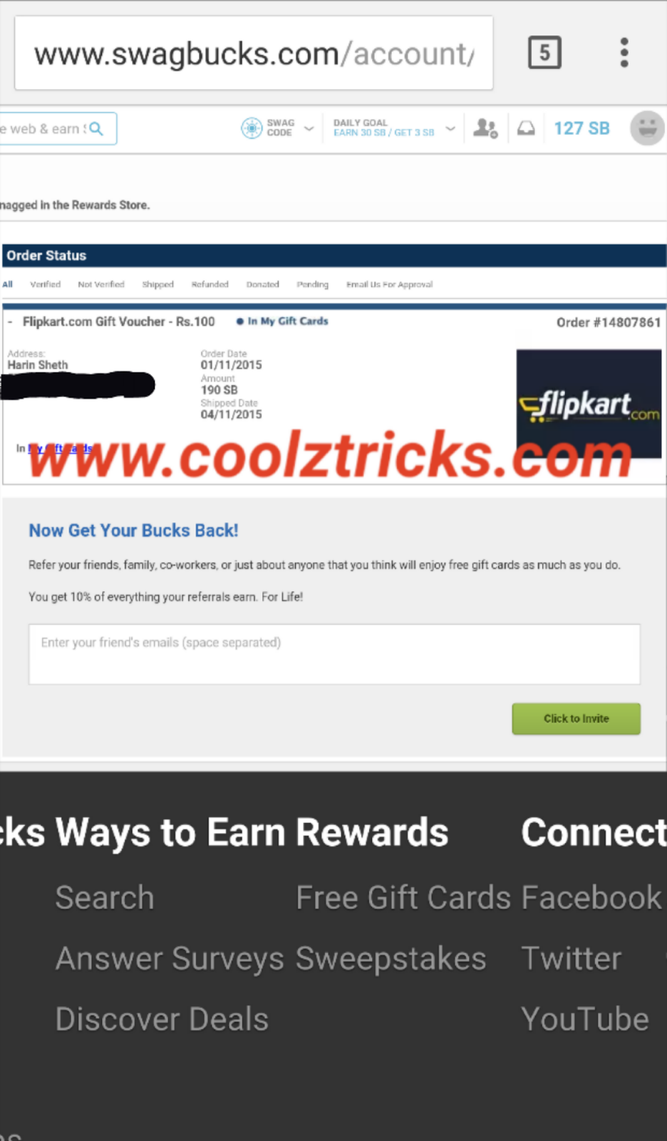 [*DHOOM*] SWAGBUCKS WEB TRICKEARN ALL GVs,PAYPAL MONEY ADDER[+PROOF