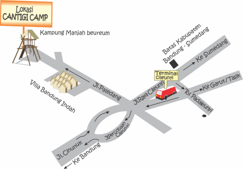 Peta Lokasi Cantigi Camp Cileunyi Bandung