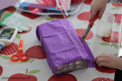 valentines day post box spreading glue