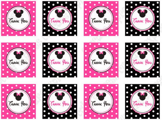 Mini Kit de Minnie Mouse Fucsia y Negro para Imprimir Gratis. Mini Kit de Minnie Mouse Fucsia y Negro para Imprimir Gratis.