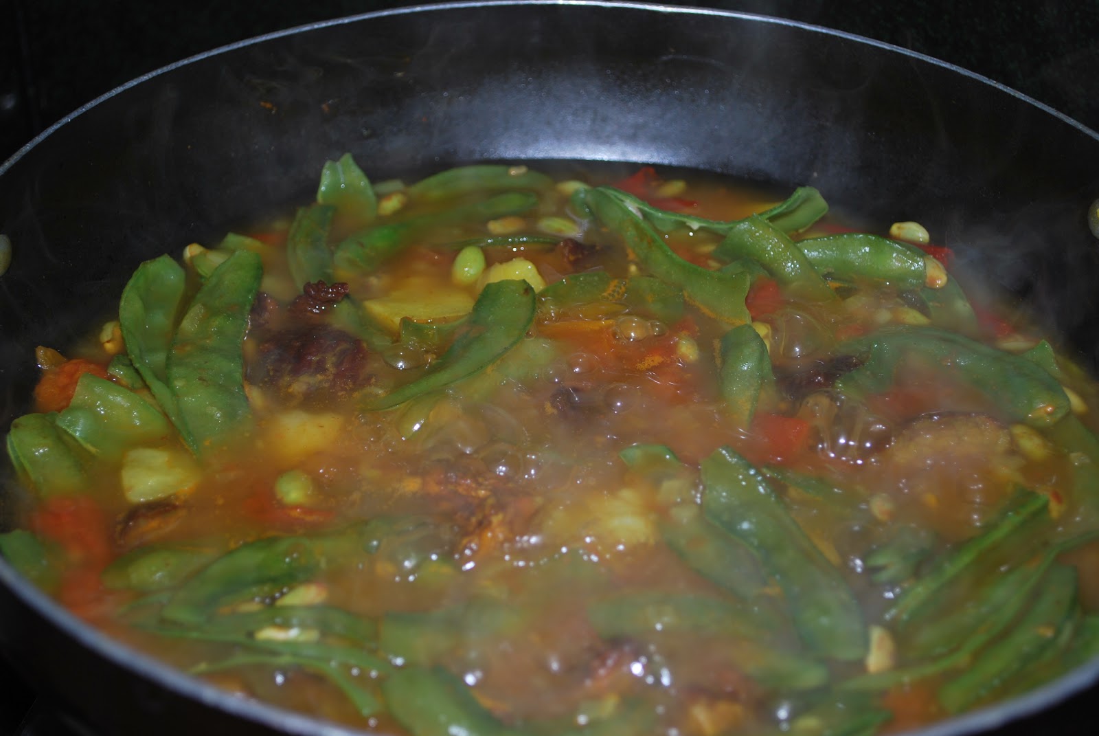 Lima Beans Curry with Smoked Beef Cooking without Oil A Rongmei