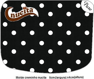 Etiqueta Nucita para Imprimir Gratis de Negro con Lunares Blancos. 