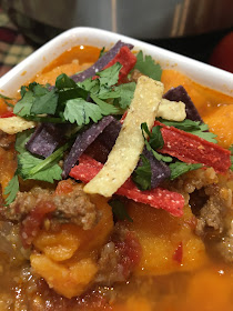Instant Pot Sweet Potato Chipotle Chili, Hearty, easy meal, Chasing Saturday's