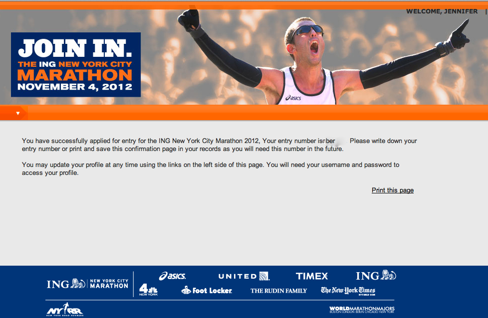 From Fat To Finish Line 2012 ING New York City Marathon lottery