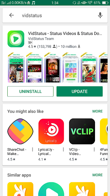 Vidstatus on Google play store