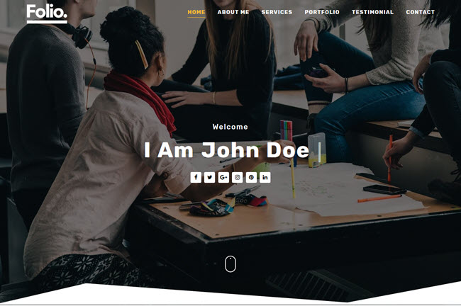 Folio - Responsive One Page Blogger Template