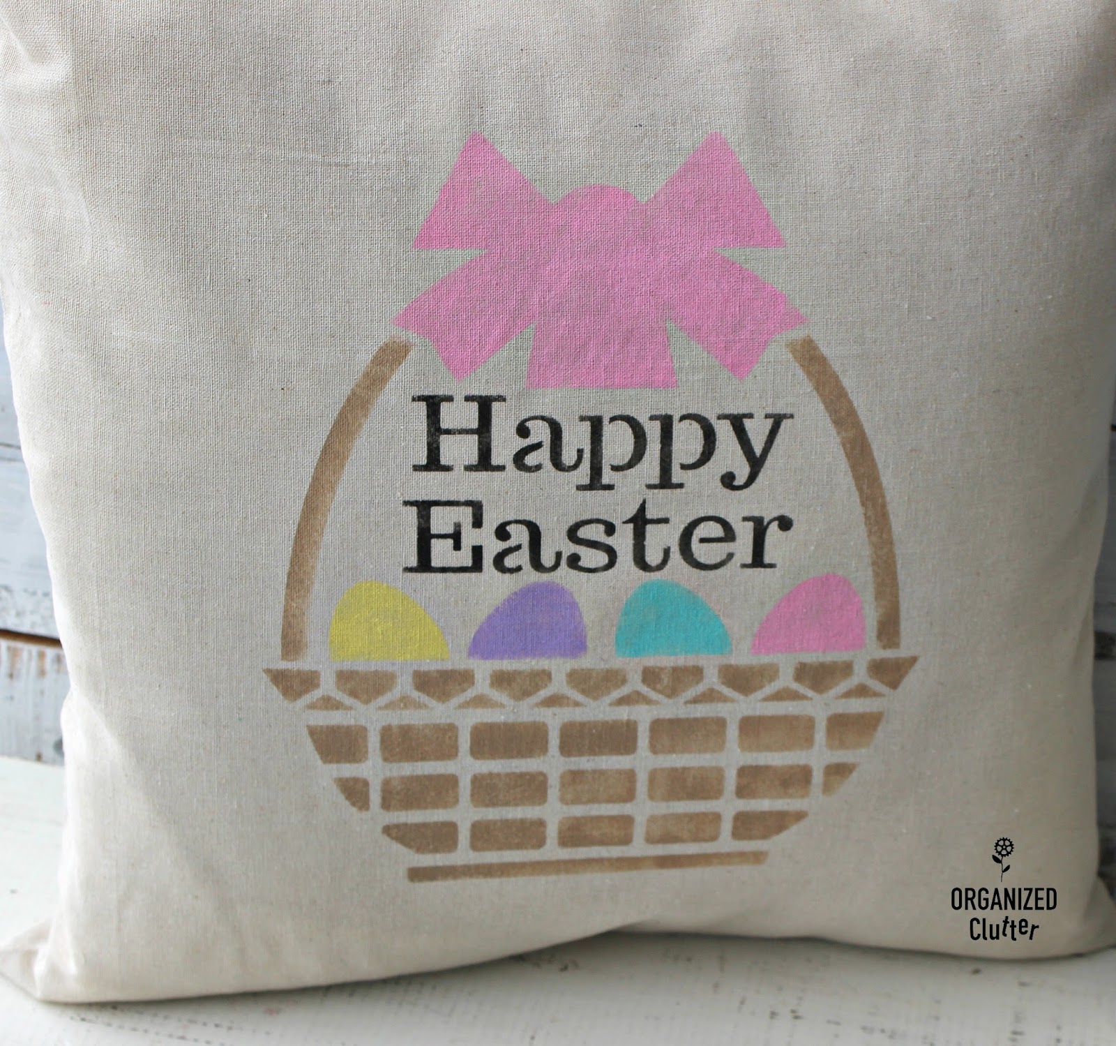 Stenciling Inexpensive Easter Pillow Covers Organized Clutter