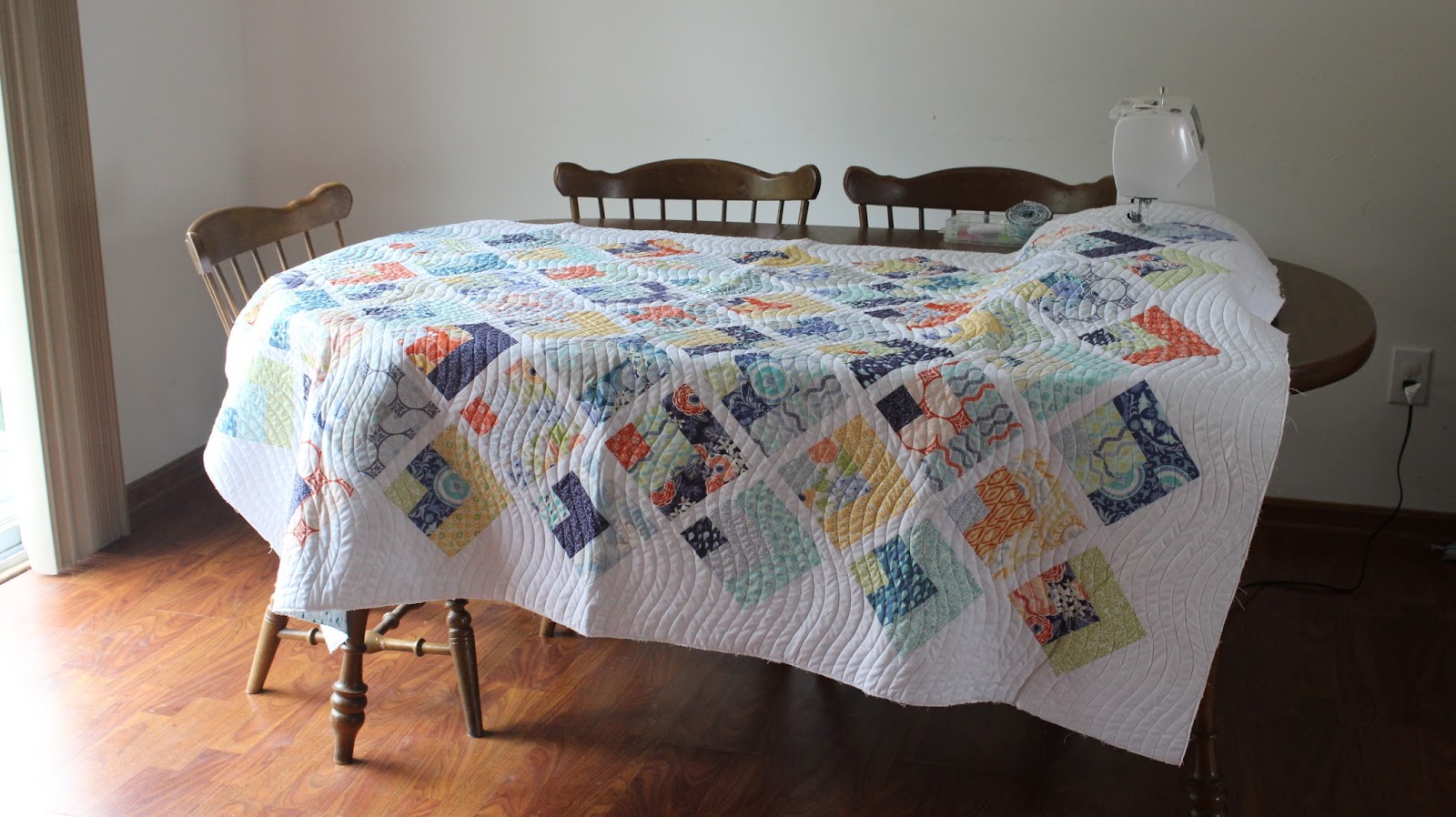 Finished Quarter Log Cabin Quilt + Free Tutorial Amista Baker