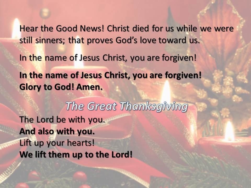 Pastor Don's Blog Christmas Eve Litany for Holy Communion