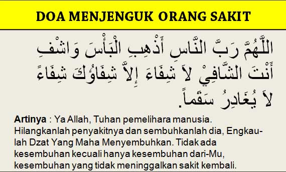 Doa Menjenguk Orang Sakit Yang Sesuai Sunnah Biar Cepat Sembuh