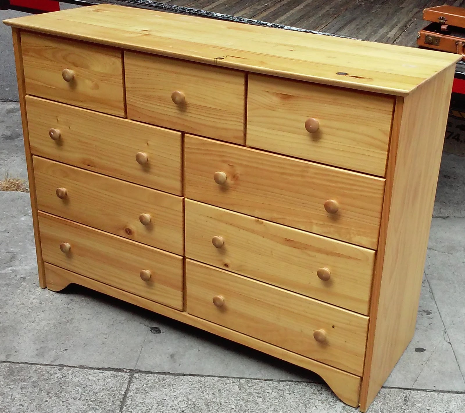 UHURU FURNITURE & COLLECTIBLES SOLD 4' 9Drawer Pine Dresser 95