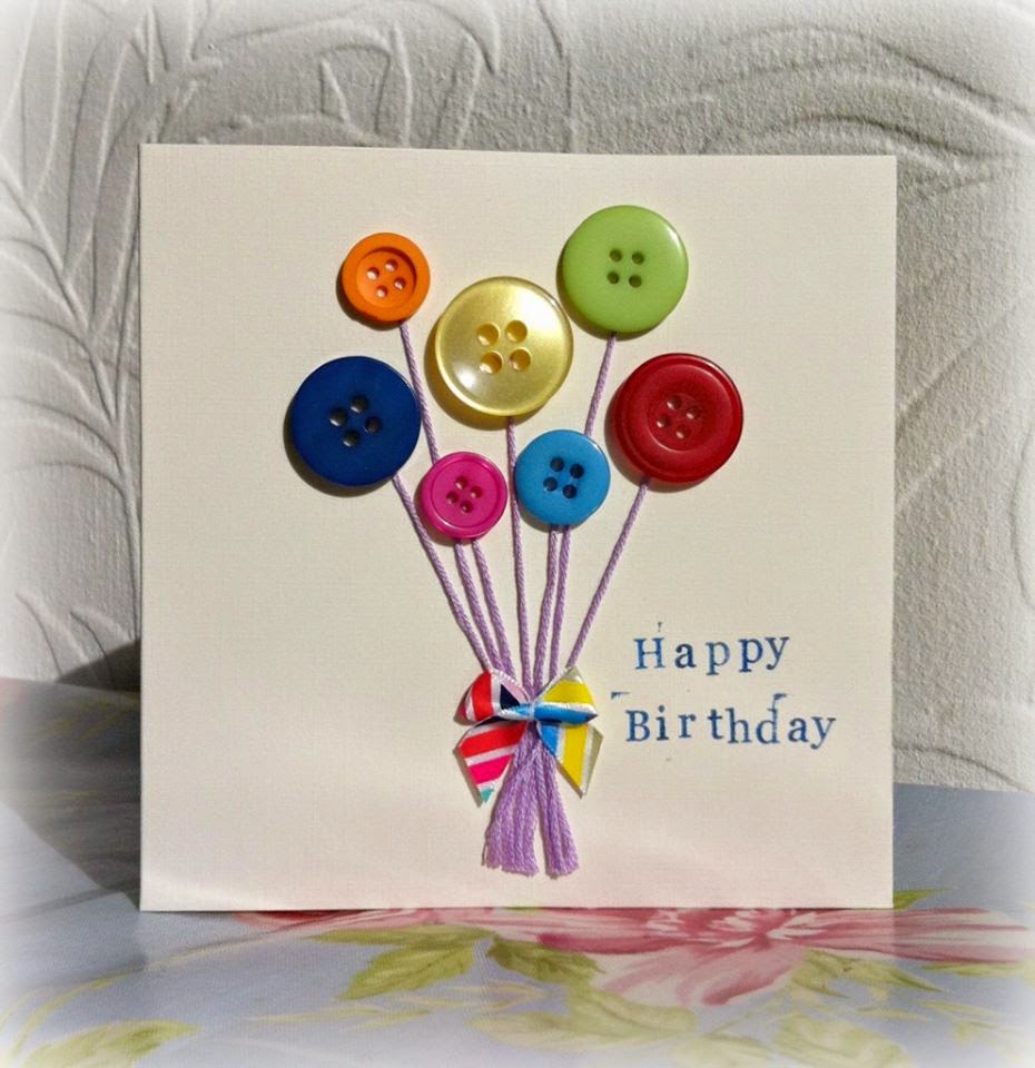 handmade button gift card ~ crafts and arts ideas