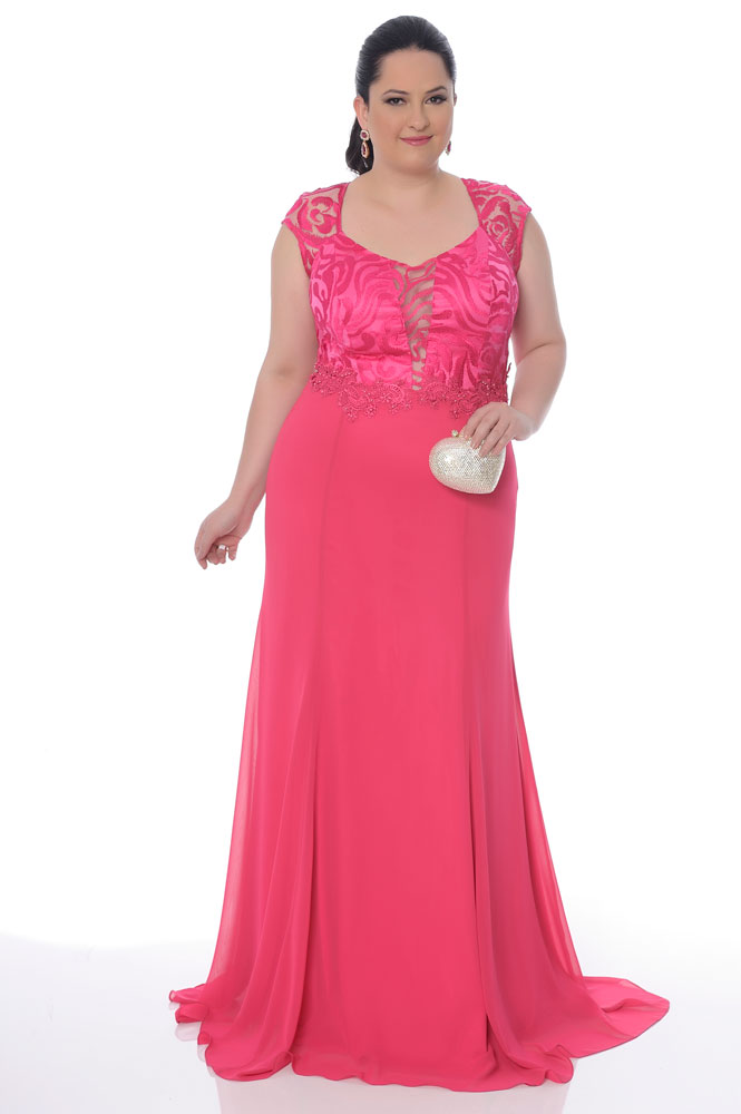 vestido madrinha plus size rosa