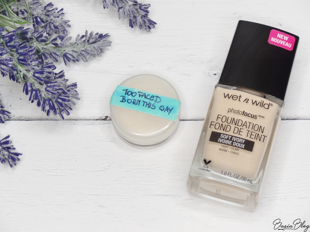 Wet n Wild Photo Focus Soft Ivory, Too Faced Born This Way puder