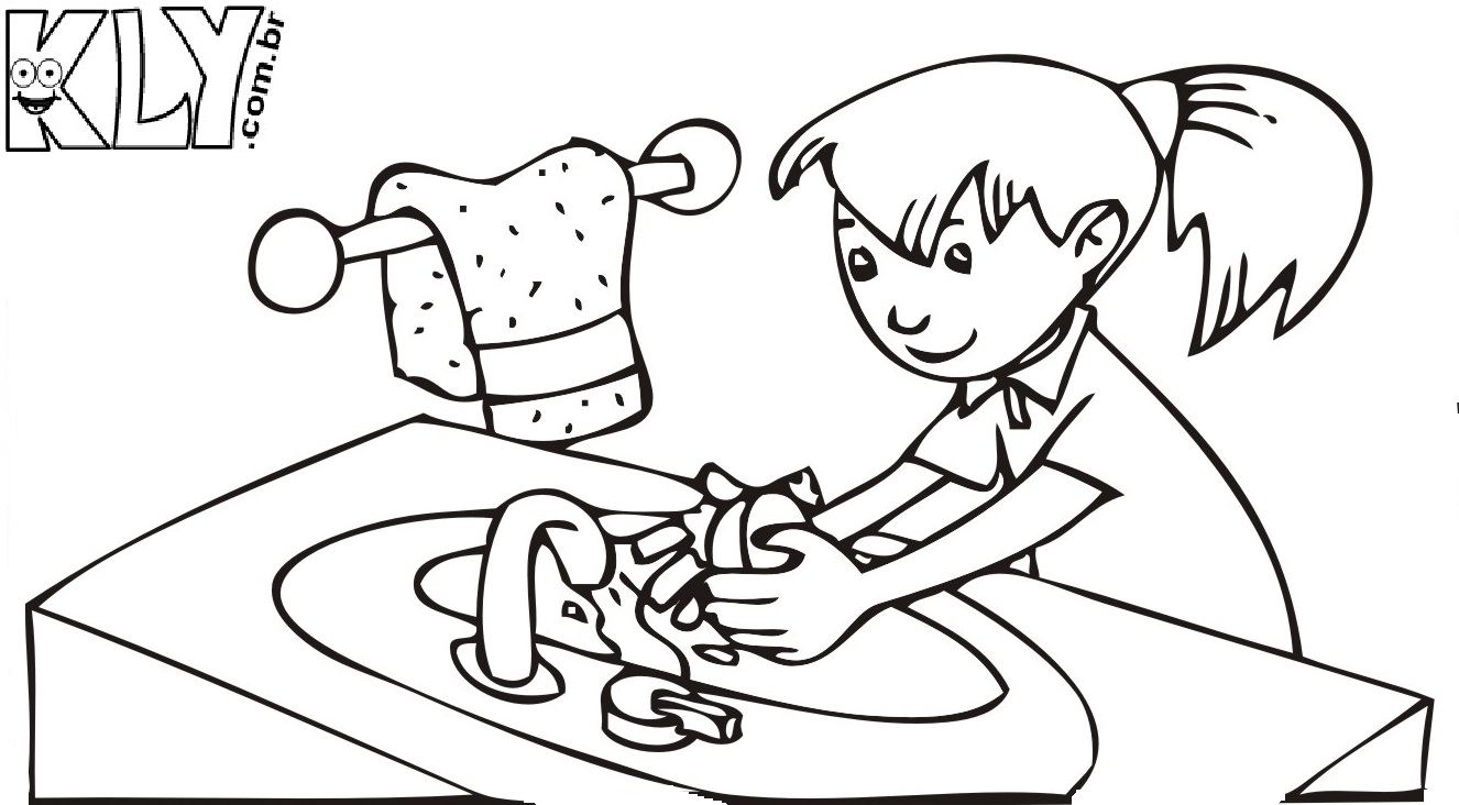 desenhos para colorir higiene pessoal