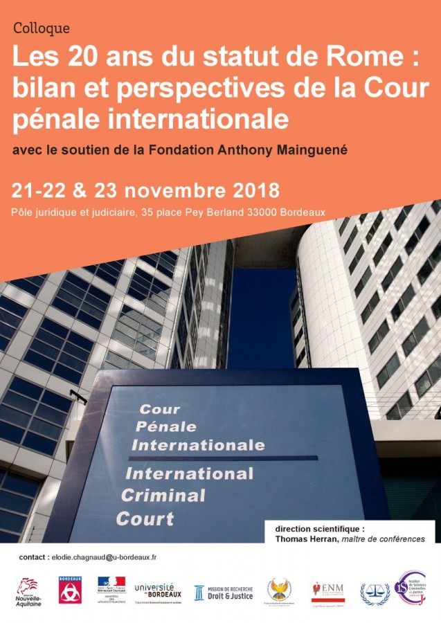 International Law Reporter: Conference: Les 20 ans du statut de Rome