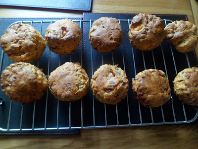 Cheese, tomato and red onion scones made with no salt prefect for babies