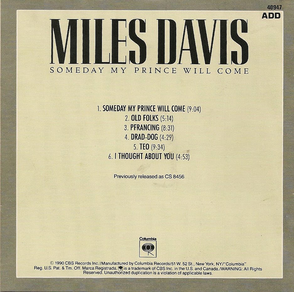 Miles Davis Someday My Prince Will Come Swingville: Miles Davis - Someday My Prince Will Come (1961)