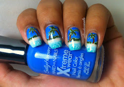 nail beach tropical nails palm tree ocean simple tutorial celine really had making
