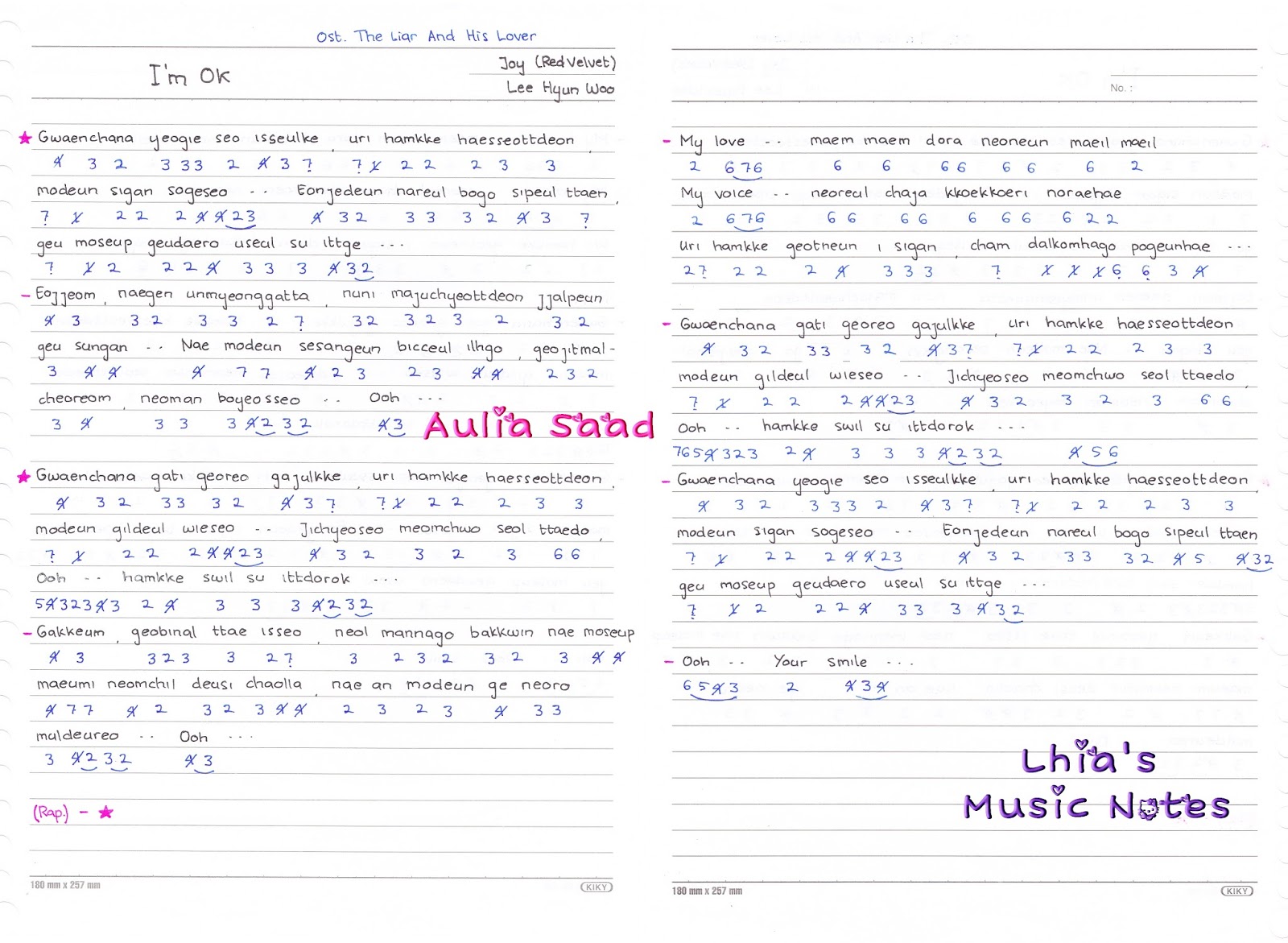 Not Angka Joy (Red Velvet) feat. Lee Hyun Woo I�m Okay