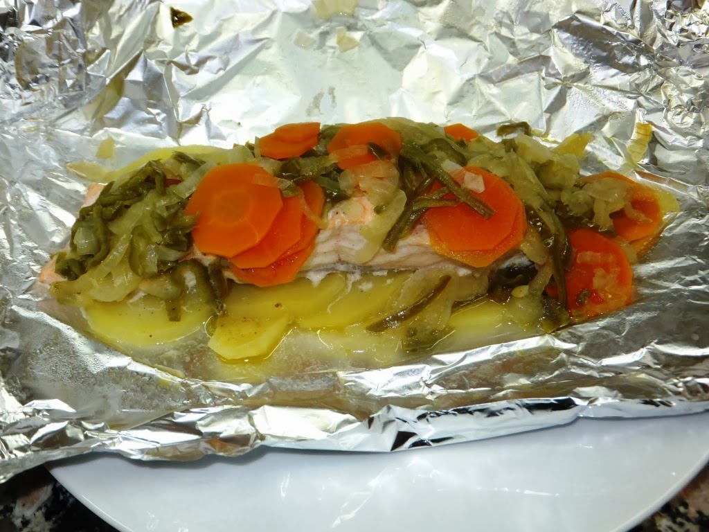 Salmón en papillote