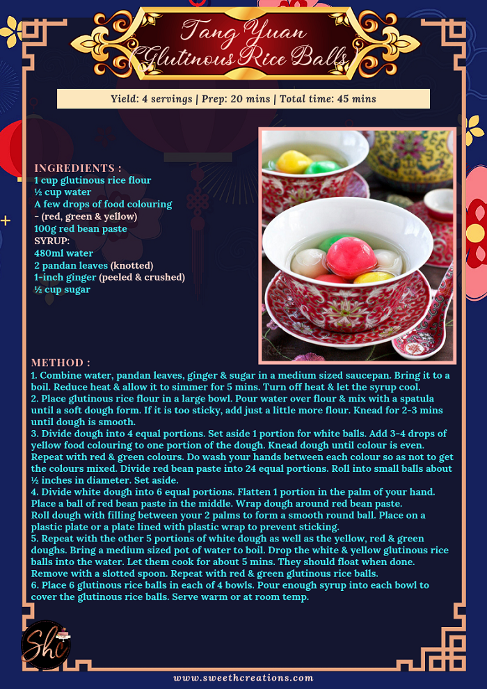 SHC’s Top 10 Chinese New Year Homemade Dessert Recipes TANG YUAN (GLUTINOUS RICE BALLS) RECIPE