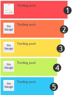 Different/Multi Colored Popular Post Widget In Blogger