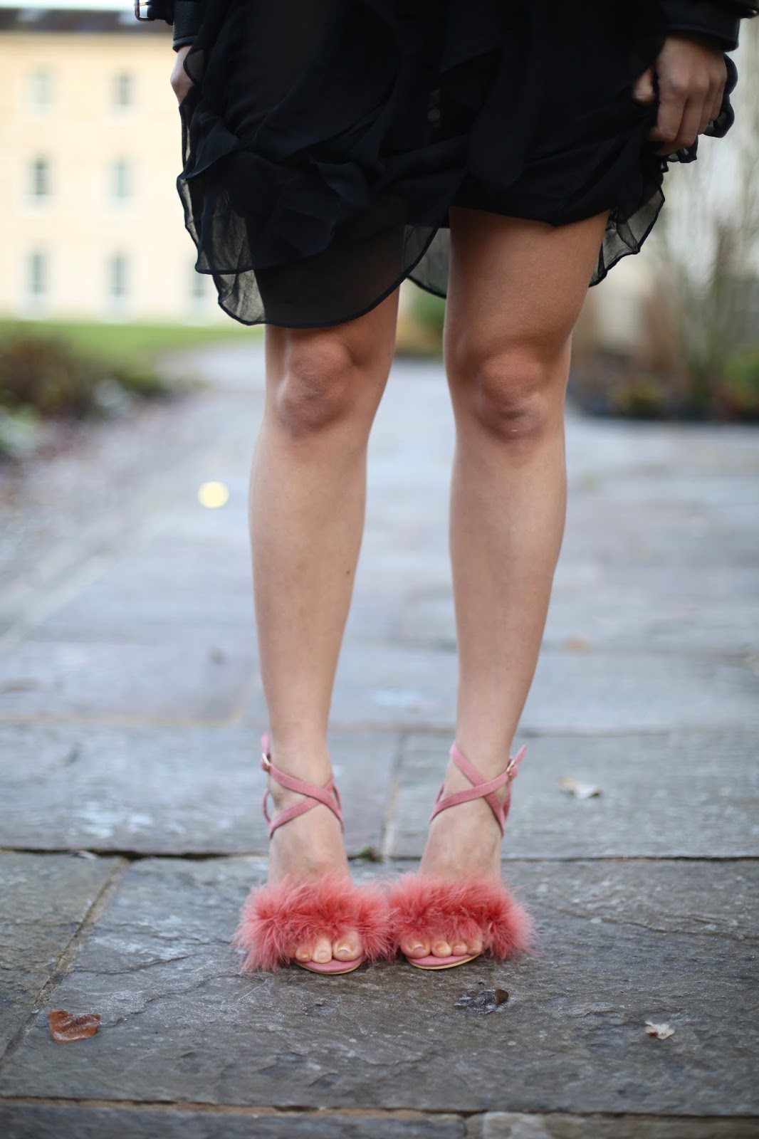 fluffy pink shoes