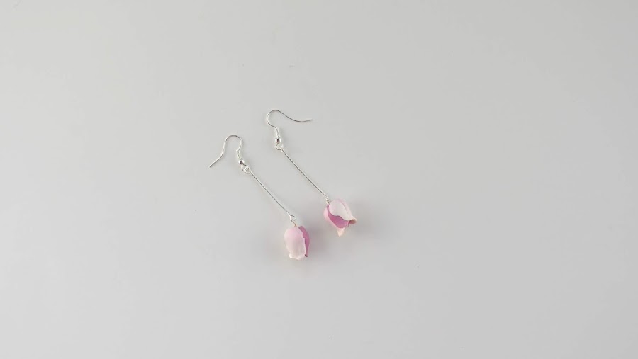 conjunto capullo de rosa en arcilla polimérica