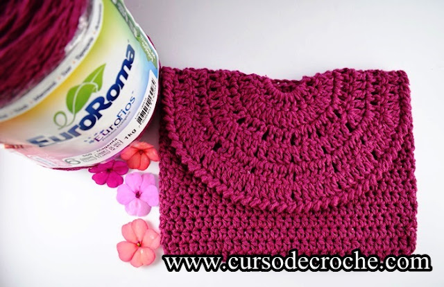 Como fazer bolsa de crochê Clutch Euroroma Bolsa de Mão | Aprender Croche -  Dicas e Aulas com Edinir-Croche