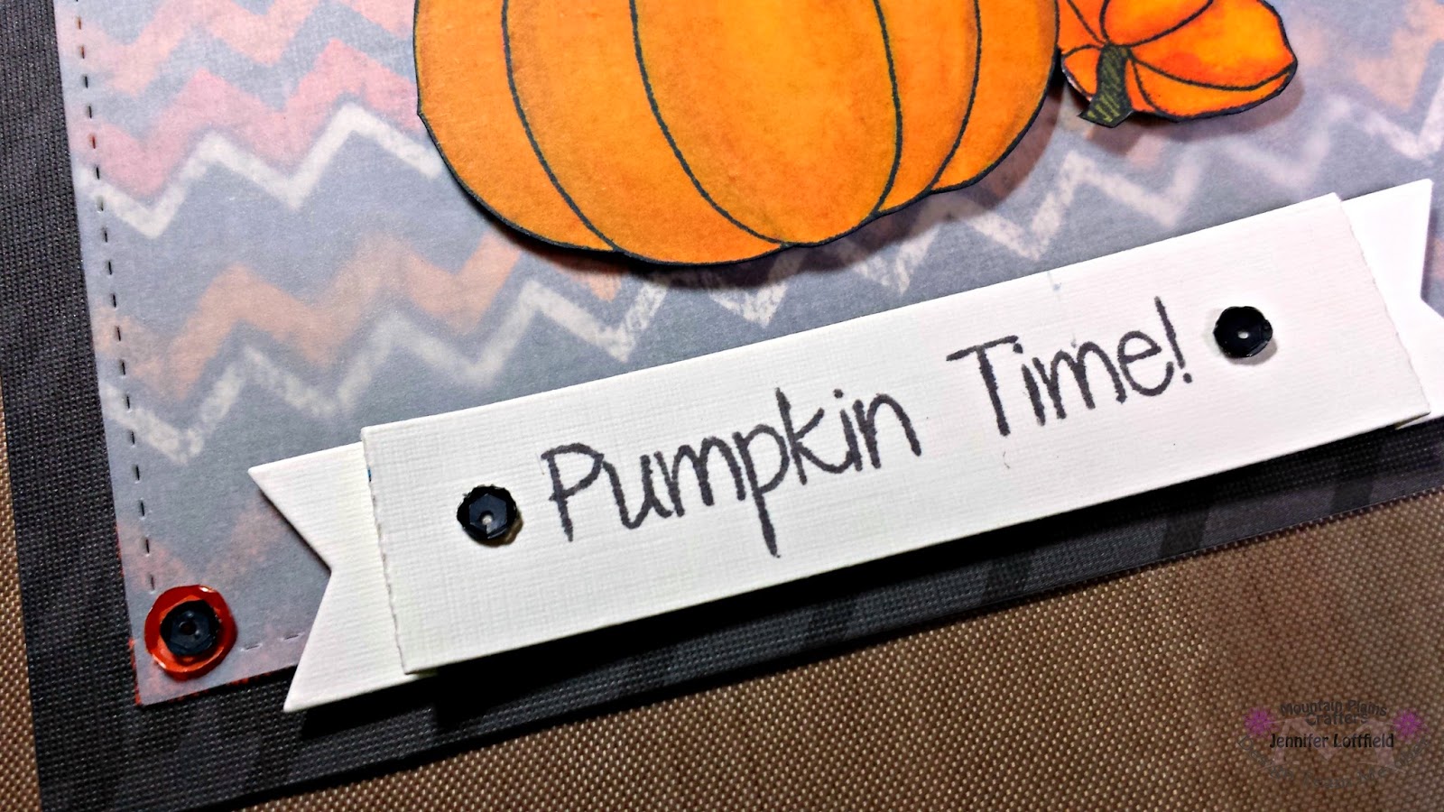 close up of pumpkin time banner
