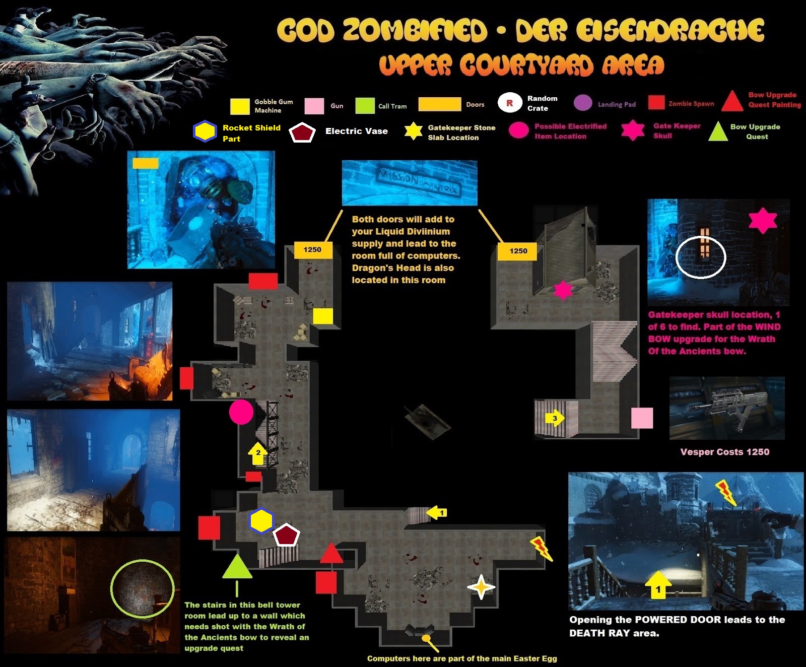 Upper Courtyard Map Layout in Der Eisendrache Zombies - Call Of Duty Black ...